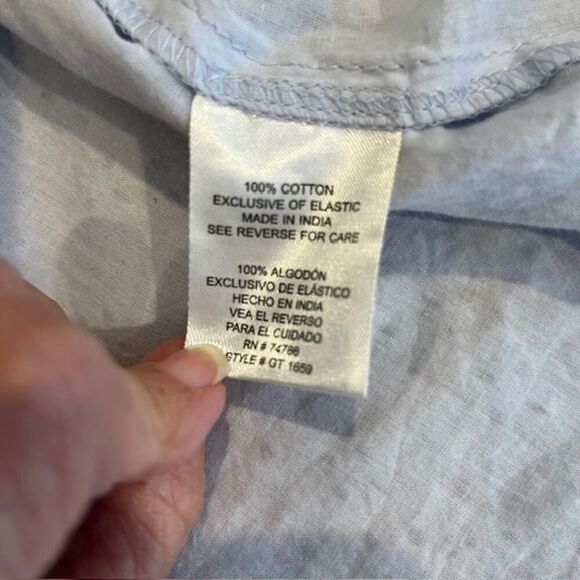 Patrons of Peace Sundress Mini Blue Eyelet Lined Elastic Back Size Small - Picture 7 of 12